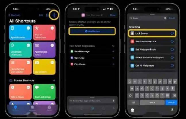 田家庵苹果14锁屏维修店分享iPhone14升级iOS16.4后如何创建锁屏快捷方式 