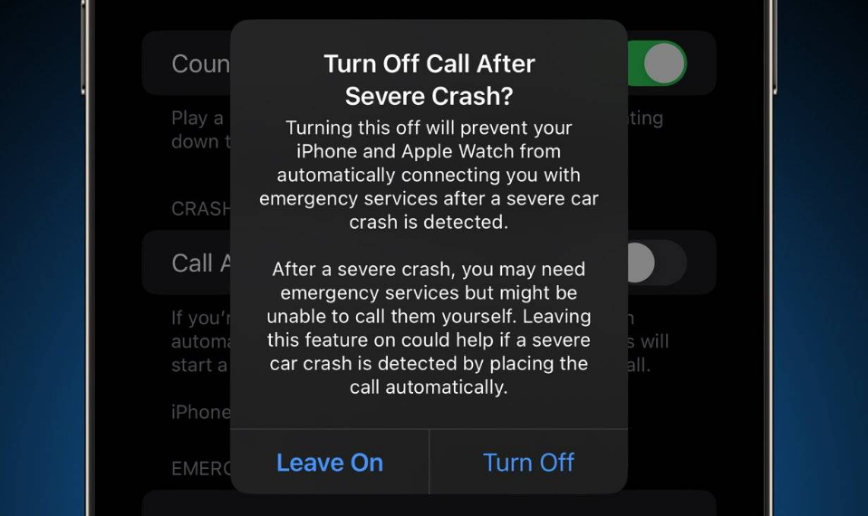 田家庵苹果14维修分享 iPhone 14 和 Apple Watch 上关闭崩溃检测 